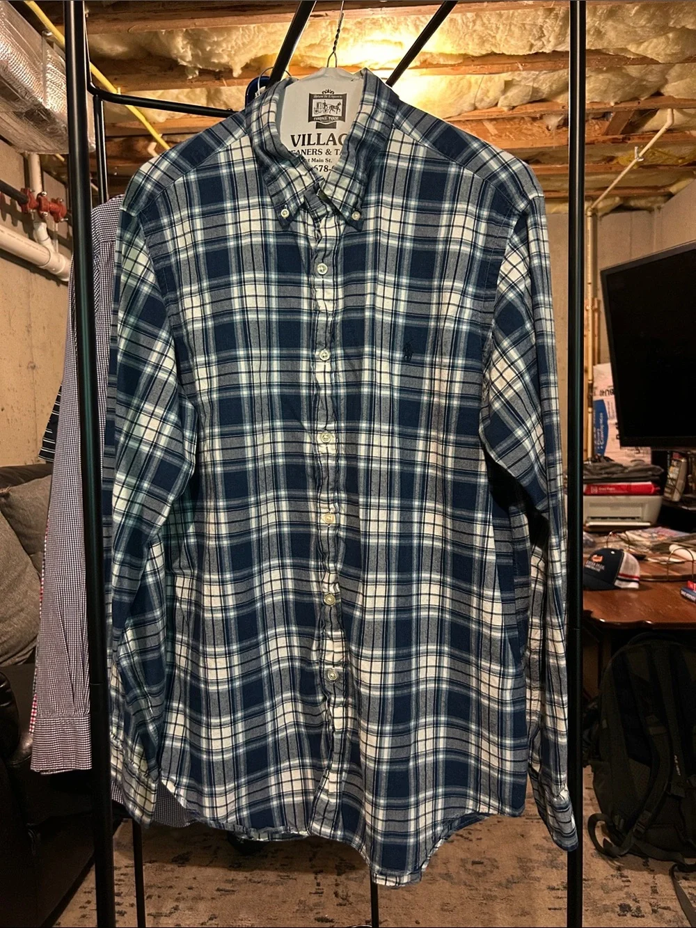 Polo by Ralph Lauren Blue & White Plaid Button-Down Shirt